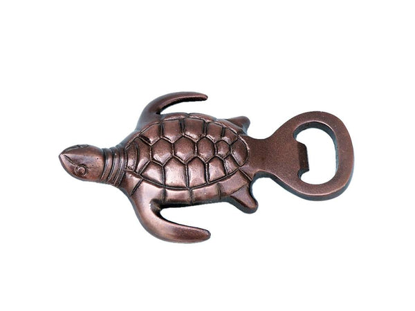 Antique Copper Turtle Bottle Opener 5"