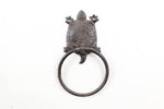 Cast Iron Decorative Turtle Towel Holder 8"
