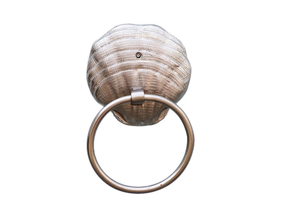 Silver Finish Seashell Towel Holder 9"