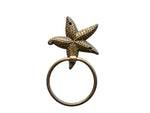 Antique Brass Starfish Towel Holder 9"