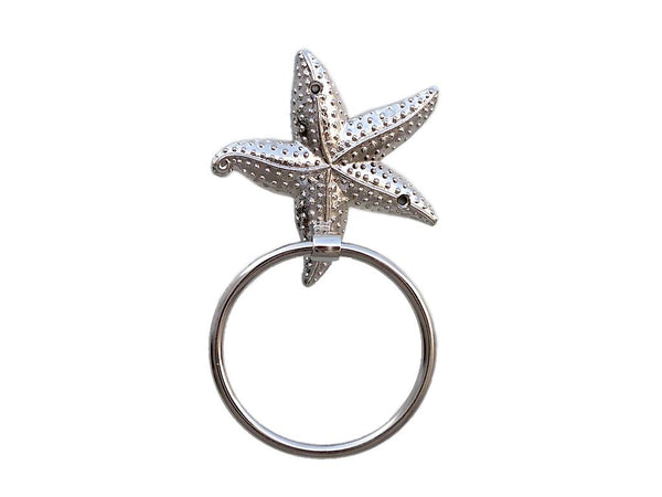 Chrome Starfish Towel Holder 9"