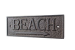 Cast Iron Beach Sign 10"