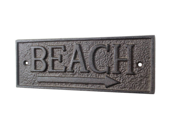 Cast Iron Beach Sign 10"