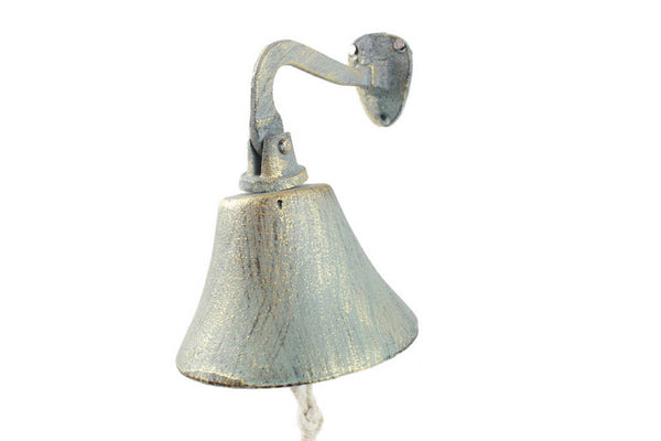 Antique Seaworn Bronze Cast Iron Hanging Ship's Bell 6"