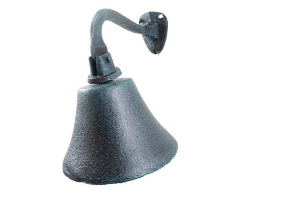 Seaworn Blue Cast Iron Hanging Ship's Bell 6"