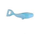 Rustic Light Blue Whitewashed Cast Iron Whale Bottle Opener 7"