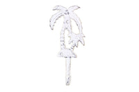 Whitewashed Cast Iron Palm Tree Hook 7"