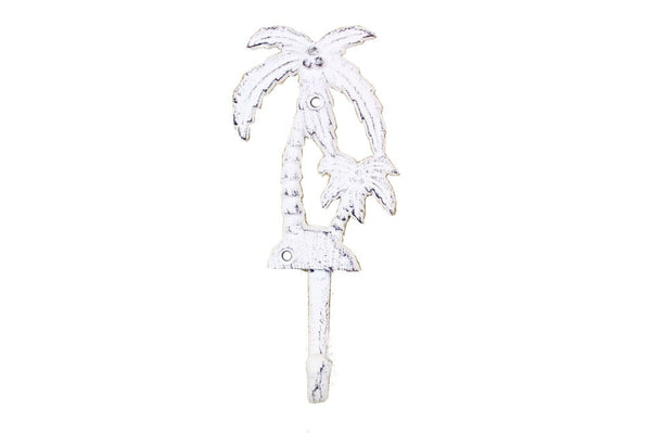 Whitewashed Cast Iron Palm Tree Hook 7"